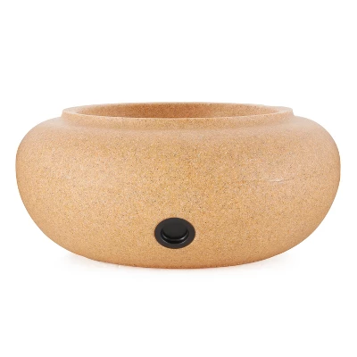 HC Companies Versatile 21 Inch Round Natural Decorative Plastic Outdoor Garden Hose Storage Pot With Side Hole For Faucet Connection 8 HC Companies Versatile 21 Inch Round Natural Decorative Plastic Outdoor Garden Hose Storage Pot With Side Hole For Faucet Connection - Image 6