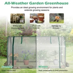 Costway 47.5''x 21.5''x 24''Portable Mini Greenhouse With 2 Zipper Doors & Ground Stakes -Sunnydaze Store GUEST 0204e62e d359 4575 938c c810993624aa