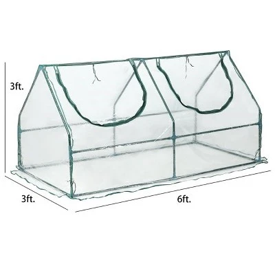 Aoodor 6' X 3 ' X 3' Portable Mini Greenhouse PE Cover 2 Zipper Door 3 Aoodor 6' X 3 ' X 3' Portable Mini Greenhouse PE Cover 2 Zipper Door