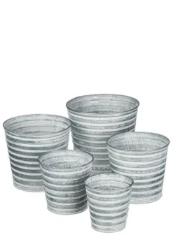 Sullivans Set Of 5 Pail Planter 4"H, 4.5"H, 5.25"H, 6"H & 7"H Gray -Sunnydaze Store GUEST 0921cf7c d637 41fe 917e 41076f6abe5b