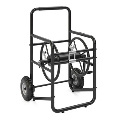 Suncast Professional Portable 200 Foot Powder-Coated Steel Hose Reel Cart With Wheels For Landscaping, Yard, Garden, & Utility Use, Black (3 Pack) 4 Suncast Professional Portable 200 Foot Powder-Coated Steel Hose Reel Cart With Wheels For Landscaping, Yard, Garden, & Utility Use, Black (3 Pack) - Image 2