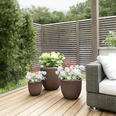 Nature Spring Clay Planter Set - Antique Brown, 3 Pieces 6 Nature Spring Clay Planter Set - Antique Brown, 3 Pieces - Image 4