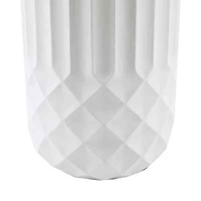 LuxenHome White 19" Tall Round MgO Planter 5 LuxenHome White 19" Tall Round MgO Planter - Image 3