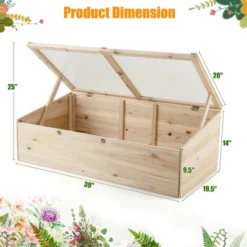 Costway Wooden Cold Frame Greenhouse Flower Planter Raised Plants Bed Protection -Sunnydaze Store GUEST 0c94eef9 241a 4b95 a474 4c114207be2c