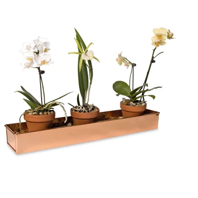 Gardener's Supply Company 18" Rectangular Copper Plant Tray | Watertight Elegant Planter For Indoor Outdoor Decor Plants, Herbs & Succulents | Durable 4 Gardener's Supply Company 18" Rectangular Copper Plant Tray | Watertight Elegant Planter For Indoor Outdoor Decor Plants, Herbs & Succulents | Durable - Image 2