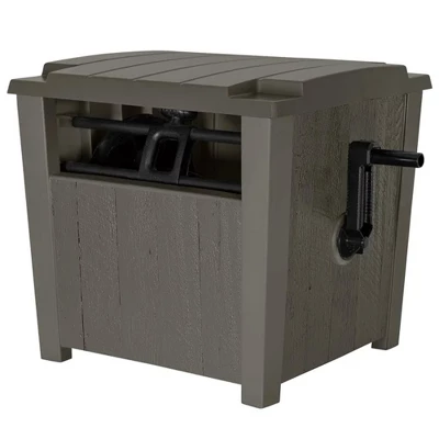 Suncast Farmington Smart Tube Weatherproof Outdoor Hideaway Standard Garden Hose Storage Pot Container With Brass Connections, Stoney (4 Pack) 4 Suncast Farmington Smart Tube Weatherproof Outdoor Hideaway Standard Garden Hose Storage Pot Container With Brass Connections, Stoney (4 Pack) - Image 2