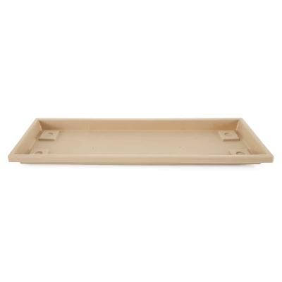 HC Companies SVN24000A34 Farmhouse Venetian 23.5 Inch Rectangular Durable Plastic Flower Box Plant Saucer Drip Tray, Sandstone Tan 4 HC Companies SVN24000A34 Farmhouse Venetian 23.5 Inch Rectangular Durable Plastic Flower Box Plant Saucer Drip Tray, Sandstone Tan - Image 2