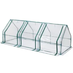 Aoodor 9 Ft. X 3 Ft. X 3 Ft. Mini Outdoor Greenhouse Three Zipped Doors -Sunnydaze Store GUEST 119373e7 4b59 4706 8436 e3161cb29942