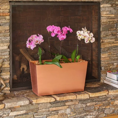 ACHLA Designs 22" Wide Rectangular Flower Box Galvanized Steel Copper Plated 5 ACHLA Designs 22" Wide Rectangular Flower Box Galvanized Steel Copper Plated - Image 3