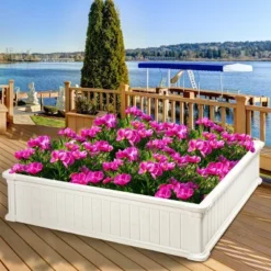 Costway 2 Pcs 48.5'' Raised Garden Bed Square Plant Box Planter Flower Vegetable White -Sunnydaze Store GUEST 1329e047 680c 4ed6 8773 7bcec69a8a97
