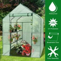Costway Portable Mini Walk In Outdoor 2 Tier 8 Shelves Greenhouse -Sunnydaze Store GUEST 19d7237b 7ec5 4fb7 b020 1d93b837a782