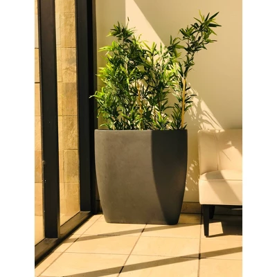 22.8" Kante Lightweight Modern Outdoor Concrete Oval Planter Charcoal Black - Rosemead Home & Garden, Inc. 8 22.8" Kante Lightweight Modern Outdoor Concrete Oval Planter Charcoal Black - Rosemead Home & Garden, Inc. - Image 6