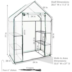 Sunnydaze Decor Sunnydaze Outdoor Portable Tiered Growing Rack Deluxe Walk-In Greenhouse With Roll-Up Door - 4 Shelves - Clear - 54" X 28" X 77" 19 Sunnydaze Decor Sunnydaze Outdoor Portable Tiered Growing Rack Deluxe Walk-In Greenhouse With Roll-Up Door - 4 Shelves - Clear - 54" X 28" X 77" -Sunnydaze Store GUEST 1e9e7f44 1ab8 4cb6 9387 cf9645b61dbd