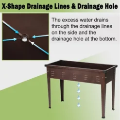 LuxenHome 39.57" W Brown Metal Rectangular Raised Garden Planter 21 LuxenHome 39.57" W Brown Metal Rectangular Raised Garden Planter -Sunnydaze Store GUEST 2515347e aa16 4435 a36a 9d42f7b6a50d