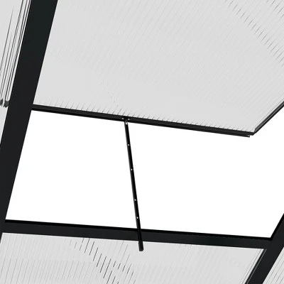 Outsunny Polycarbonate Greenhouse, Heavy Duty Outdoor Aluminum Walk-in Green House Kit With Vent & Door For Backyard Garden, Gray 7 Outsunny Polycarbonate Greenhouse, Heavy Duty Outdoor Aluminum Walk-in Green House Kit With Vent & Door For Backyard Garden, Gray - Image 5