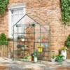 Outsunny 56" X 29" X 77" Mini Greenhouse, Walk-in Greenhouse, Garden Hot House With 4 Shelves, Roll-Up Door And Weatherized Cover, Deep Green -Sunnydaze Store GUEST 26e80ace 760c 4904 9a01 b121bada7df6