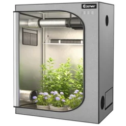 Costway 48''x24''x60'' Mylar Hydroponic Grow Tent W/Observation Window & Floor Tray GrayBlack 21 Costway 48''x24''x60'' Mylar Hydroponic Grow Tent W/Observation Window & Floor Tray GrayBlack -Sunnydaze Store GUEST 27619078 b044 4ad4 92d3 80635262dc85