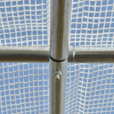 Outsunny 10' X 7' X 7' Walk-in Tunnel Greenhouse, Outdoor Plant Nursery With Quality PE Cover, Zipper Doors And Mesh Windows, White 6 Outsunny 10' X 7' X 7' Walk-in Tunnel Greenhouse, Outdoor Plant Nursery With Quality PE Cover, Zipper Doors And Mesh Windows, White - Image 4
