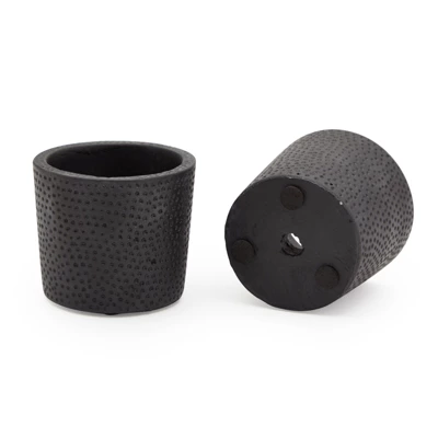 Farmlyn Creek 4 Piece Set Round Black Cement Planter Indoor Outdoor With Modern Wood Base, 8.8 X 3.15 X 2.67 In 6 Farmlyn Creek 4 Piece Set Round Black Cement Planter Indoor Outdoor With Modern Wood Base, 8.8 X 3.15 X 2.67 In - Image 4