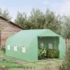 Outsunny 12' X 10' X 7' Outdoor Walk-In Tunnel Greenhouse Hot House With Roll-up Windows, Zippered Door, PE Cover, Green -Sunnydaze Store GUEST 2dc4df72 cfa5 40fa aab5 326867237785