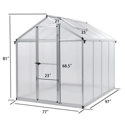 AOODOR Walk-in Greenhouse Polycarbonate Panel Hobby GreenhousesGarden 10 AOODOR Walk-in Greenhouse Polycarbonate Panel Hobby GreenhousesGarden - Image 8