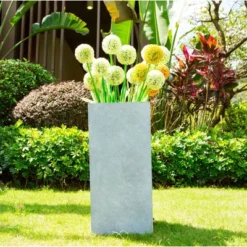 Rosemead Home & Garden, Inc. 14" Wide Kante Lightweight Modern Rectangular Concrete/Fiberglass Outdoor Planter Pot Slate Gray -Sunnydaze Store GUEST 2ee88f95 dc31 474c 9c27 ffcd5692a703