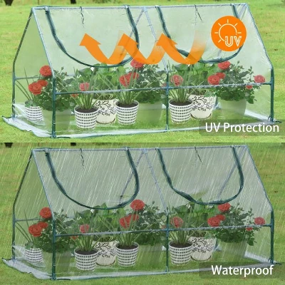 Aoodor 6' X 3 ' X 3' Portable Mini Greenhouse PE Cover 2 Zipper Door 6 Aoodor 6' X 3 ' X 3' Portable Mini Greenhouse PE Cover 2 Zipper Door - Image 4