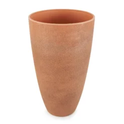 Algreen 43729 Acerra Weather Resistant Recycled Composite Vase Planter Pot 12 X 12 X 20 Inches, Rust (2 Pack)