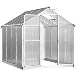 Outsunny Walk-In Polycarbonate Greenhouse With Roof Vent For Ventilation & Rain Gutter, Hobby Greenhouse For Winter -Sunnydaze Store GUEST 31b00112 4e3a 45b7 9eaa 83a76174a9fc
