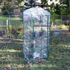 Sunnydaze Decor Sunnydaze Outdoor Portable Growing Rack 4-Tier Greenhouse With Roll-Up Door - 4 Shelves - Clear -Sunnydaze Store GUEST 330f486c 0c01 4661 9e9e c23124157402