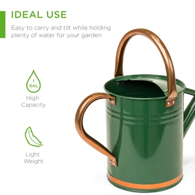 Best Choice Products 1-Gallon Galvanized Steel Watering Can For Gardening W/ O-Ring, Top Handle, Copper Accents 4 Best Choice Products 1-Gallon Galvanized Steel Watering Can For Gardening W/ O-Ring, Top Handle, Copper Accents - Image 2