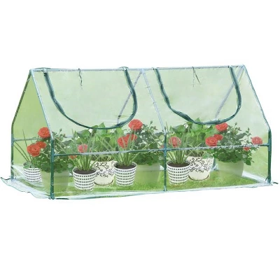 Aoodor 6' X 3 ' X 3' Portable Mini Greenhouse PE Cover 2 Zipper Door 8 Aoodor 6' X 3 ' X 3' Portable Mini Greenhouse PE Cover 2 Zipper Door - Image 6