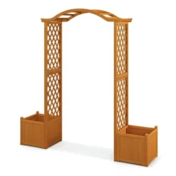 Tangkula Garden Arbor With Planter Wooden Planter Arch With Trellis Natural -Sunnydaze Store GUEST 38e70112 3b87 45ea a84d 725a4953af35