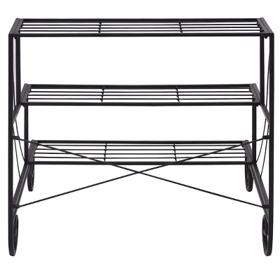 Costway 3 Tier Outdoor Metal Plant Stand Flower Planter Garden Display Holder Shelf Rack 7 Costway 3 Tier Outdoor Metal Plant Stand Flower Planter Garden Display Holder Shelf Rack - Image 5