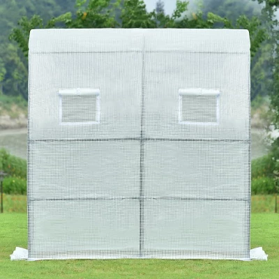 Aoodor 6.7ft. X 3.3ft. X 7.2ft. Outdoor Walk-in Greenhouse Lean To Portable Wall Two Doors 7 Aoodor 6.7ft. X 3.3ft. X 7.2ft. Outdoor Walk-in Greenhouse Lean To Portable Wall Two Doors - Image 5