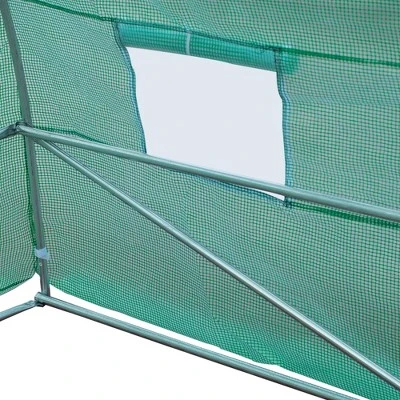 Outsunny 26' X 10' X 7' Outdoor Walk-In Tunnel Greenhouse With Roll-up Windows & Zippered Door, Steel Frame, & PE Cover 8 Outsunny 26' X 10' X 7' Outdoor Walk-In Tunnel Greenhouse With Roll-up Windows & Zippered Door, Steel Frame, & PE Cover - Image 6