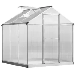Outsunny Walk-In Polycarbonate Greenhouse With Roof Vent For Ventilation & Rain Gutter, Hobby Greenhouse For Winter -Sunnydaze Store GUEST 3fe3581a ddf0 42b1 8432 5b9caaa138ed
