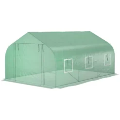 Outsunny 9.8' X 11.4' X 6.8' Outdoor Walk-In Tunnel Greenhouse Hot House With Roll-up Windows, Zippered Door, PE Cover, Green 9 Outsunny 9.8' X 11.4' X 6.8' Outdoor Walk-In Tunnel Greenhouse Hot House With Roll-up Windows, Zippered Door, PE Cover, Green -Sunnydaze Store GUEST 40a2d219 2b87 45eb 8af8 262bf1bf9793