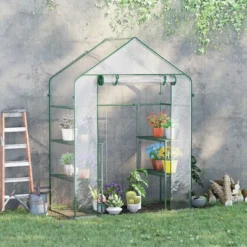 Outsunny 56" X 29" X 77" Mini Greenhouse, Walk-in Greenhouse, Garden Hot House With 4 Shelves, Roll-Up Door And Weatherized Cover, Deep Green 8 Outsunny 56" X 29" X 77" Mini Greenhouse, Walk-in Greenhouse, Garden Hot House With 4 Shelves, Roll-Up Door And Weatherized Cover, Deep Green -Sunnydaze Store GUEST 41737697 94e6 4d3c b7f1 b6e625b33d32