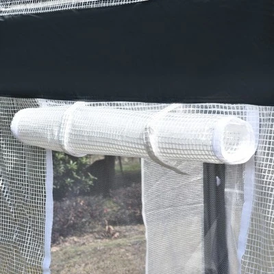 Outsunny Outdoor Walk-In Tunnel Greenhouse Garden Warm Hot House With Roll Up Windows, Zippered Door, & Weather Cover 6 Outsunny Outdoor Walk-In Tunnel Greenhouse Garden Warm Hot House With Roll Up Windows, Zippered Door, & Weather Cover - Image 4