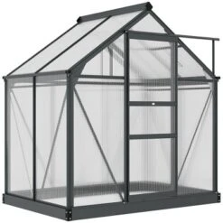 Outsunny Polycarbonate Greenhouse, Heavy Duty Outdoor Aluminum Walk-in Green House Kit With Vent & Door For Backyard Garden, Gray 13 Outsunny Polycarbonate Greenhouse, Heavy Duty Outdoor Aluminum Walk-in Green House Kit With Vent & Door For Backyard Garden, Gray -Sunnydaze Store GUEST 43d979c8 f3c3 4a9a a8d8 765614850a3f