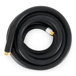 Apache 98108802 25 Foot Industrial Rubber Garden Water Hose With Heavy Duty MGHT X FGHT Brass Fittings And 1 Bend Restrictor, Black