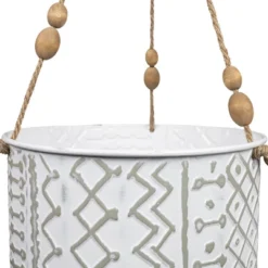 Large Multi Pattern Metal, Jute & Wood Hanging Planter - Foreside Home & Garden -Sunnydaze Store GUEST 4c074596 2492 43ad 9823 0e8ba8c3eccc