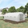 Outsunny 19.5' X 9.8' X 6.9' Walk-In Greenhouse, Outdoor Gardening Canopy Hot House With 8 Roll-up Windows, Zippered Door & Weather Cover, Steel White -Sunnydaze Store GUEST 4eeb3358 a8d4 4096 816c de6e24e3dec8