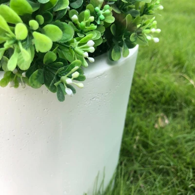 Rosemead Home & Garden, Inc. 9.8" Wide Modern Indoor/Outdoor Concrete/Fiberglass Planter Pure White 4 Rosemead Home & Garden, Inc. 9.8" Wide Modern Indoor/Outdoor Concrete/Fiberglass Planter Pure White - Image 2