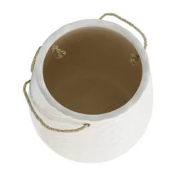 Sagebrook Home 7" Wide Chevron Ceramic Hanging Planter Pot White -Sunnydaze Store GUEST 4fdf4142 ab0e 46d8 a1f0 755149d9f9d0