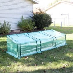 Sunnydaze Decor Sunnydaze Outdoor Portable Slanted Top Plant Shelter Mini Cloche Greenhouse With Zipper Doors - Green -Sunnydaze Store GUEST 51e36669 ae34 4799 90b9 f710c658d18b