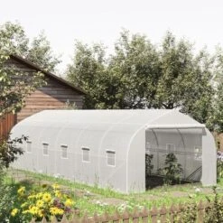 Outsunny Walk-In Greenhouse Tunnel, Large Gardening Plant Hot House With 12 Windows And Zipper Doors For Outdoor, Backyard -Sunnydaze Store GUEST 5240b4a9 cce9 42ba 84f6 58e522ba115d