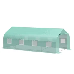 Outsunny 20' X 10' X 7' Tunnel Greenhouse Large Walk-In Warm House Deluxe High GardenHot House With 8 Roll Up Windows & Roll Up Door, Steel Frame -Sunnydaze Store GUEST 52fdbda1 bd81 488c 89ec 84bda605eebc