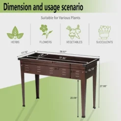 LuxenHome 39.57" W Brown Metal Rectangular Raised Garden Planter 18 LuxenHome 39.57" W Brown Metal Rectangular Raised Garden Planter -Sunnydaze Store GUEST 542cc6e0 1cbd 44d4 bdcb c52a994bee93